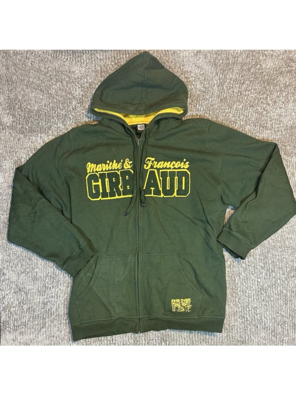 Marithe Francois Girbaud Jacket Mens 3XL Green Zip Streetwear Hoodie MFG